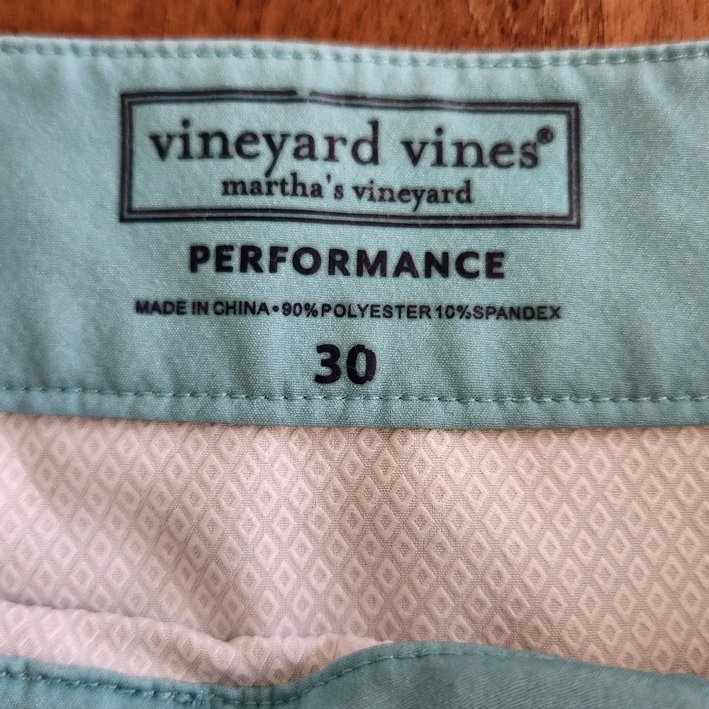 Vineyard Vines Marthas Vineyard Men’s Mint and Navy Stripe Swim Board Shorts 30